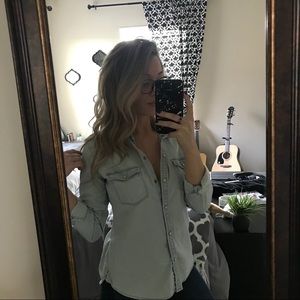 American Eagle Denim Button Down